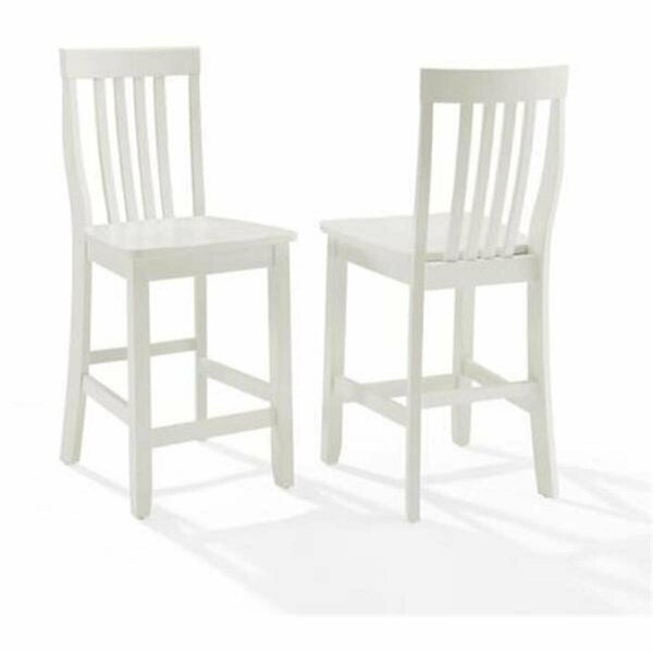 Crosley Furniture School House Counter Stool Set - White - 2 Piece CF500324-WH